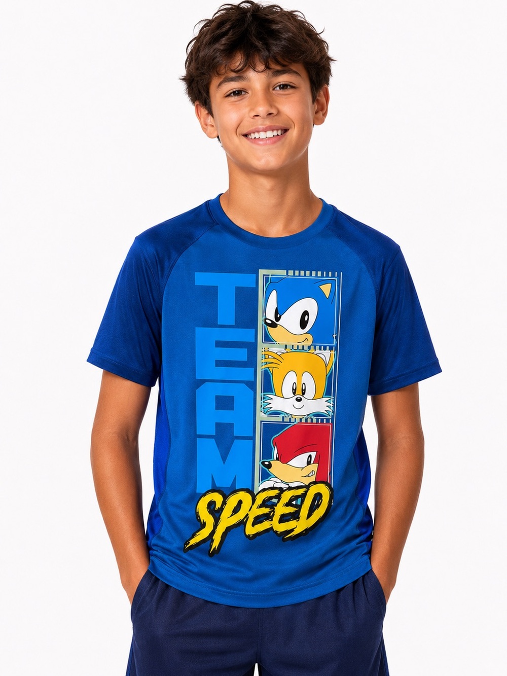 Sonic the Hedgehog Team Speed Performance Dri-Fit Shirt Boys Size 14/16 Gamer